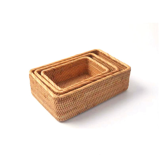 Rattan Storage Organizer Boxes