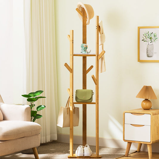 Modern Multi-Branch Wood Coat & Hat Stand
