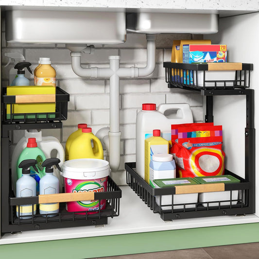 2-Tier Adjustable Kitchen Cabinet Organizer