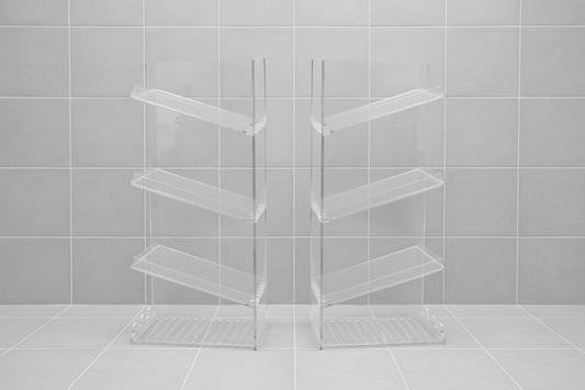 Clear Wall-Mounted Bathroom Organizer Rack