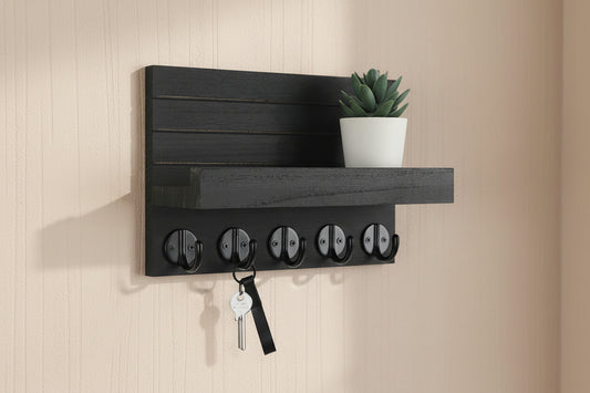 Wall-Mounted Mail & Key Organizer Shelf
