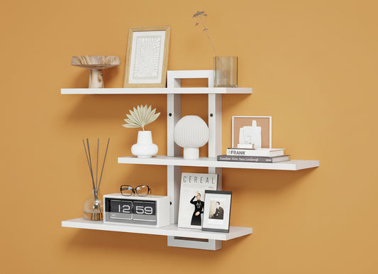 Wooden Wall-Mounted Storage Shelf (3-Tier)
