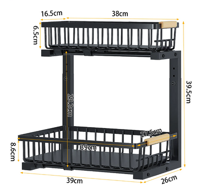 2-Tier Adjustable Kitchen Cabinet Organizer
